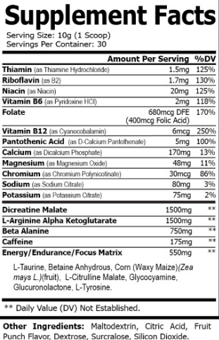 Nitric Shock Pre-Workout- Fruit Punch