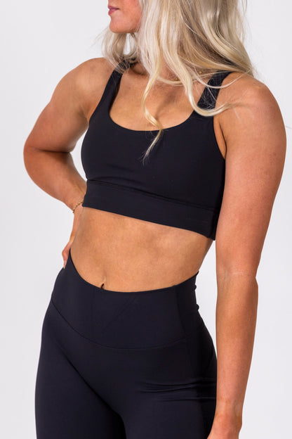 Lycra Soft Sport Bra-Black