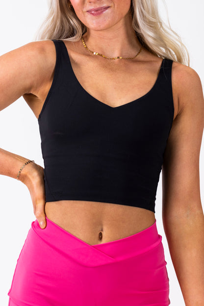 Elevate Longline Sport Bra- Black