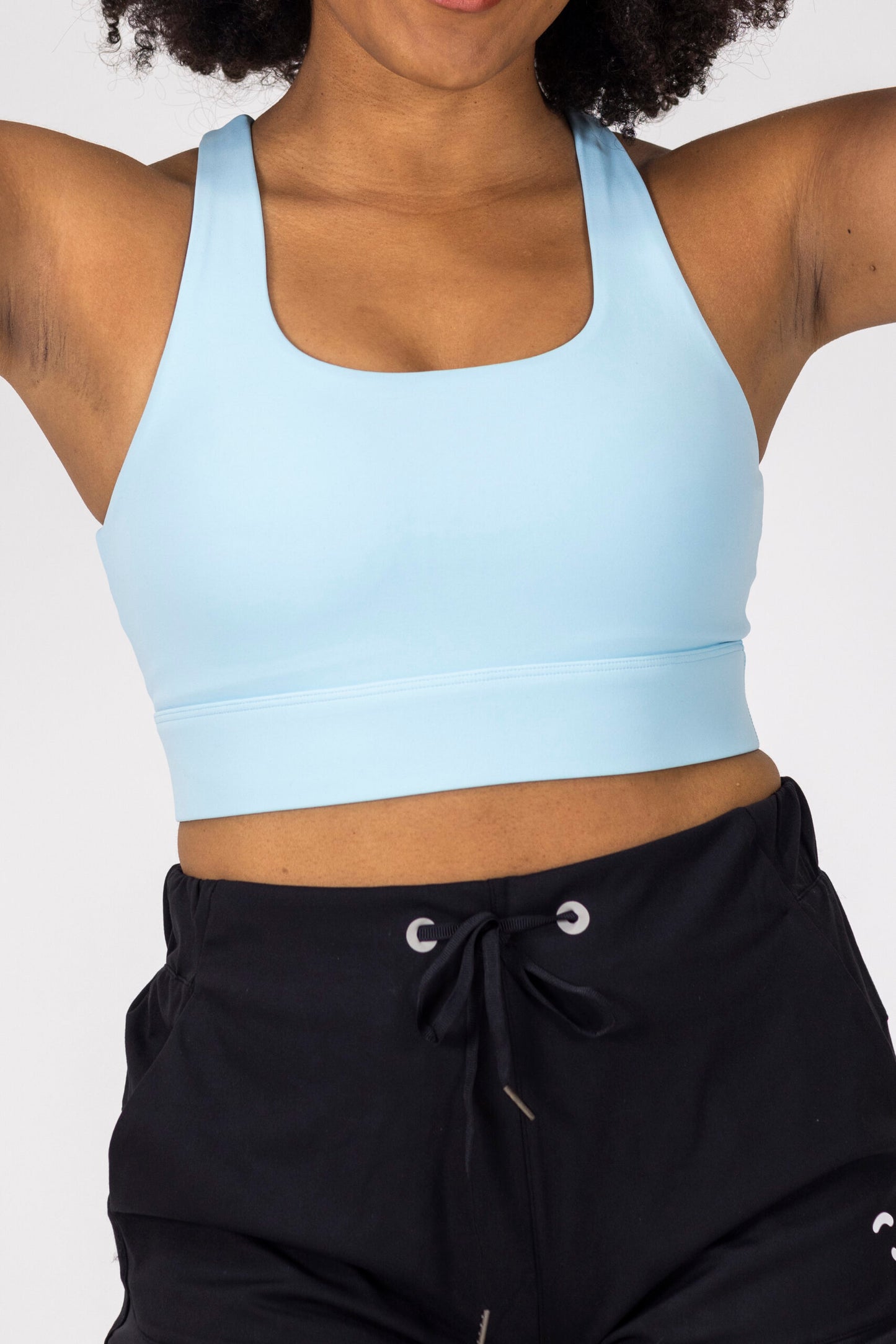 Longline Sport Bra- Ice Blue