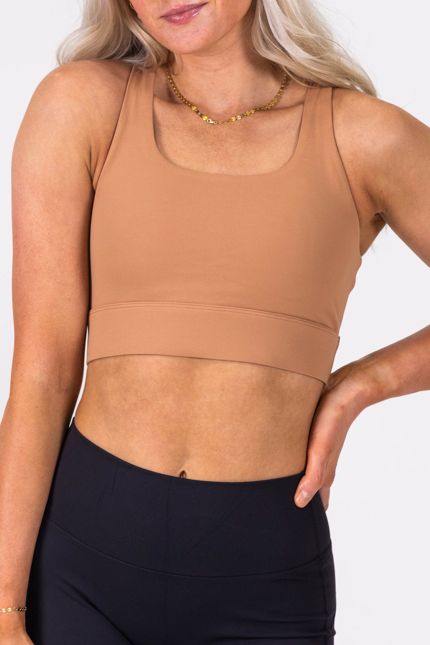 Longline Sport Bra- Brown