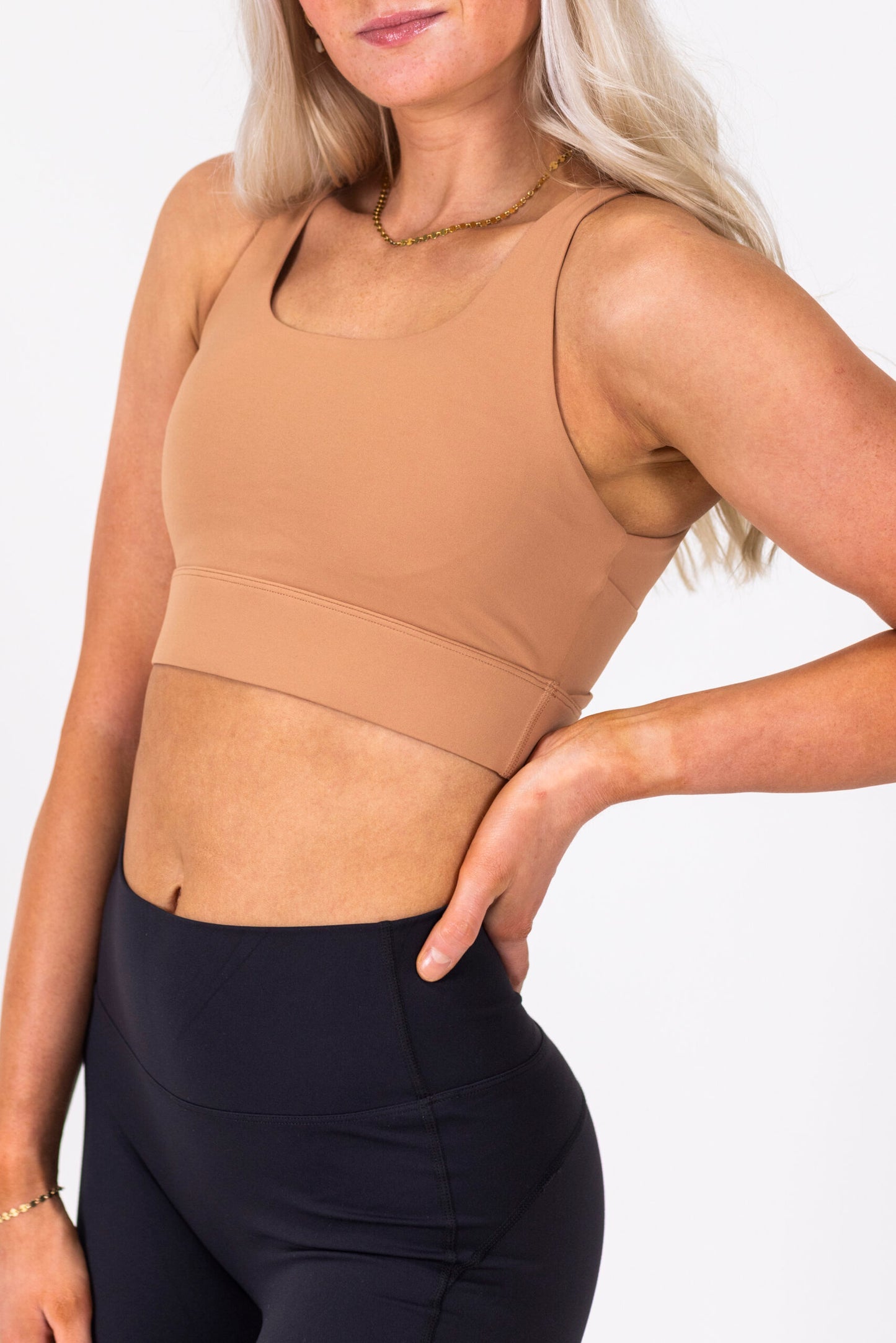 Longline Sport Bra- Brown