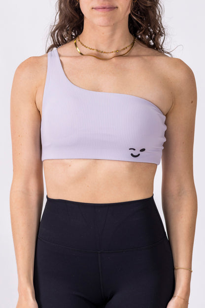 One Shoulder Sport Bra- Light Purple