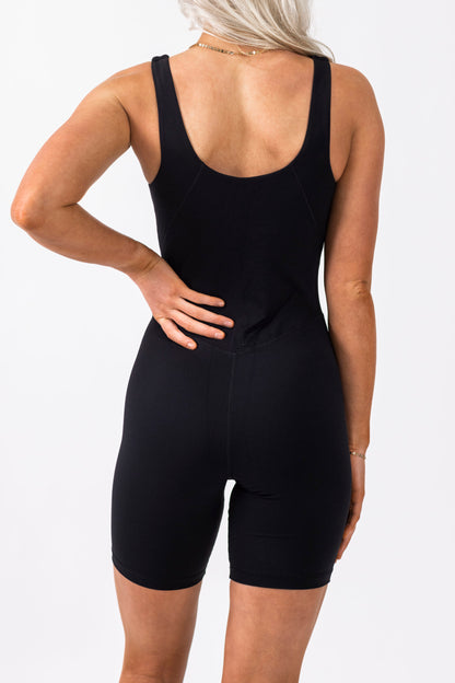 Onesie Bodysuit Short-Black