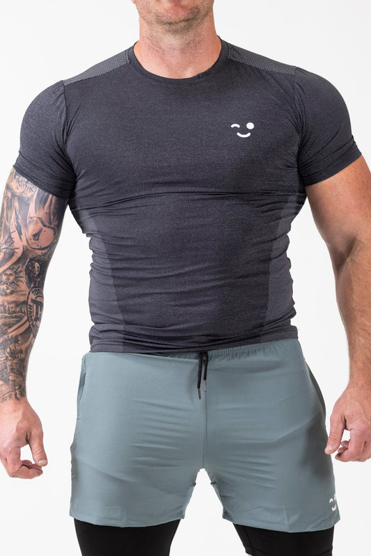 Gainz Compression Shirt- Hemp Black