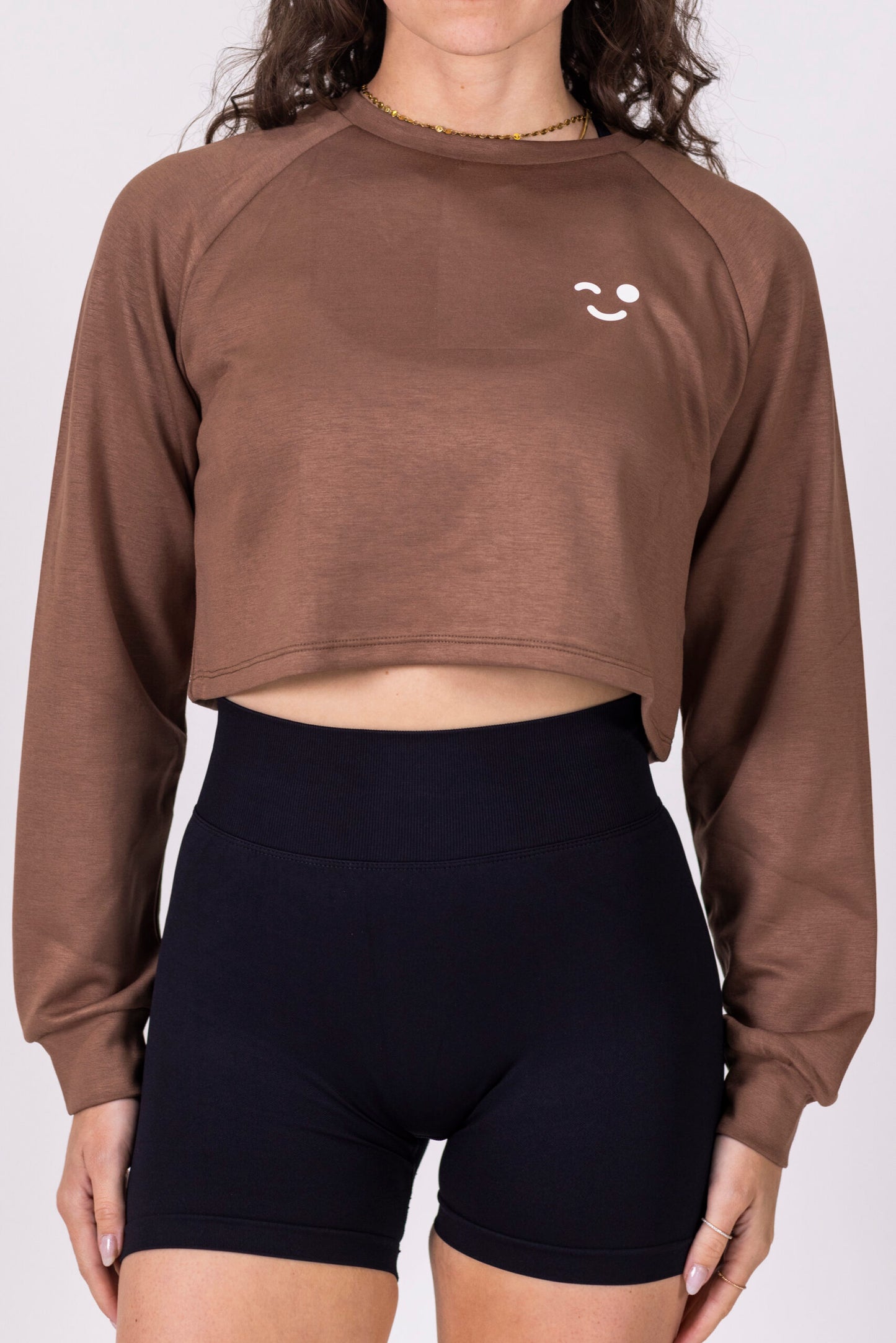 Cropped Sweatshirt Pullover- Coconut Latte