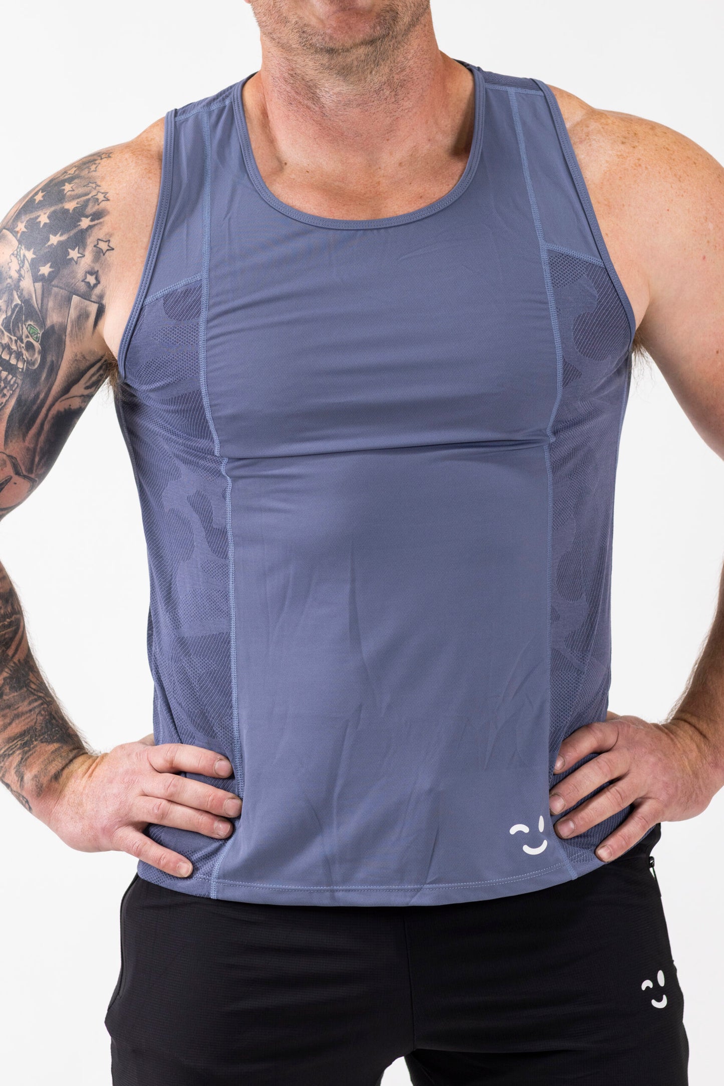 Camo Tank- Grey Blue