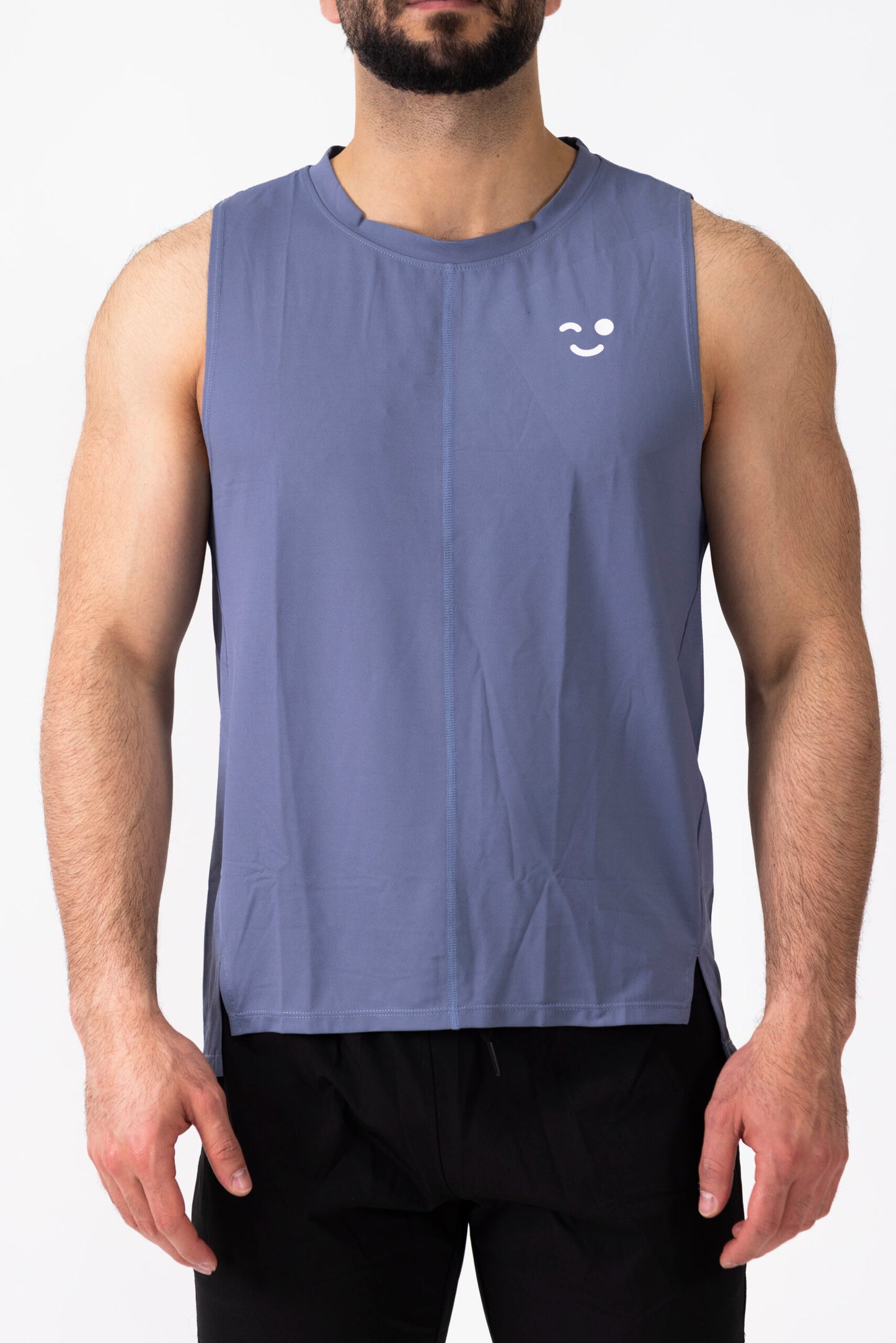 Game Time Tank- Grey Blue