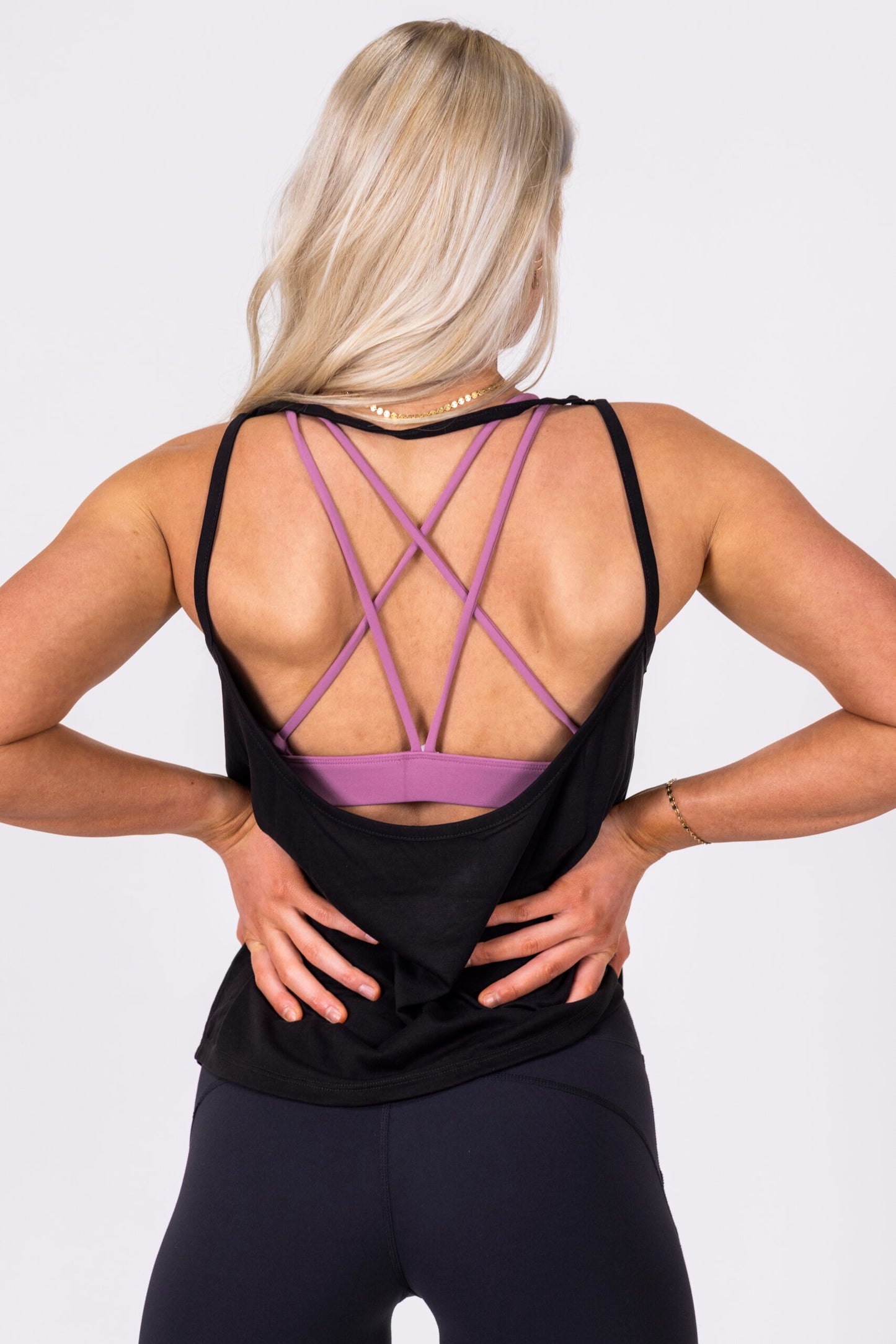 Elevate Strappy Tank-Black