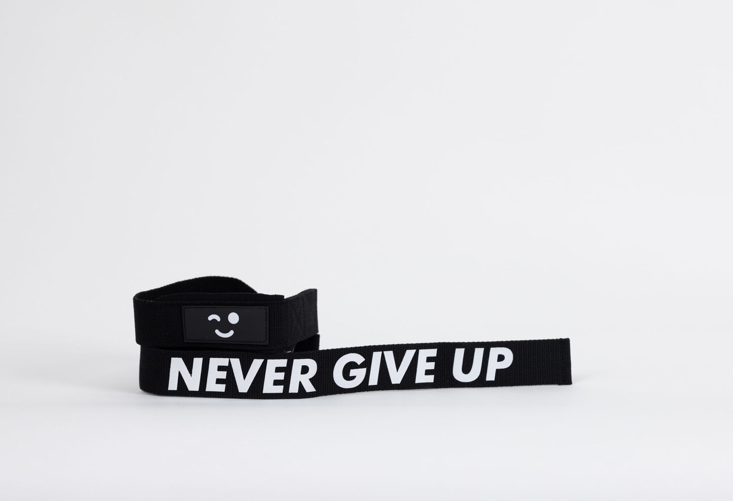 Lifting Strap- Black "Never Give Up"