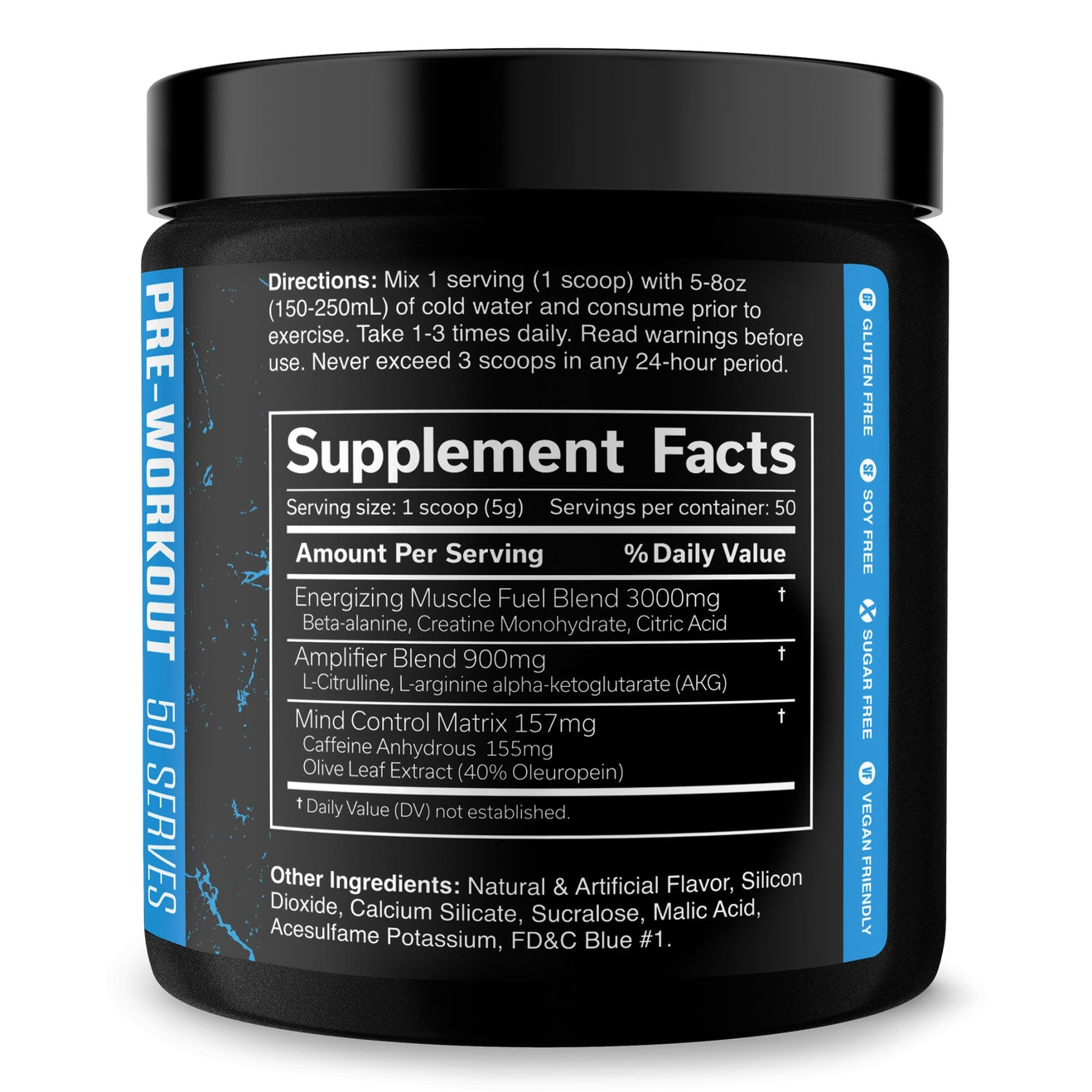Blue Raspberry- Pre-Workout- 50 Servings