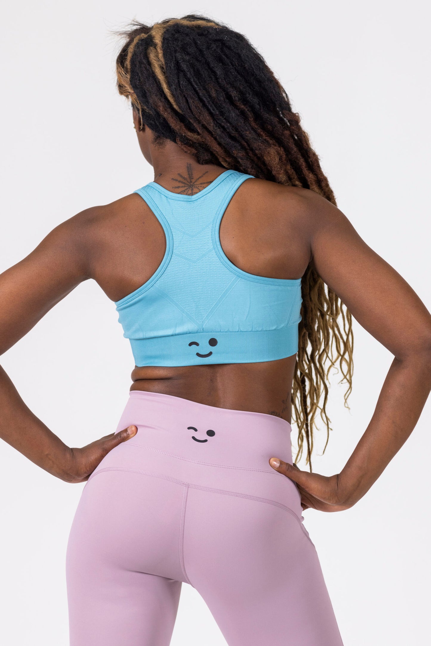 Ribbed Seamless Sport Bra- Light Blue